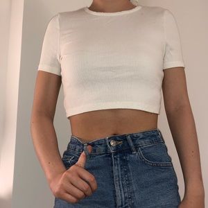 cropped ribbed Brandy Melville tee